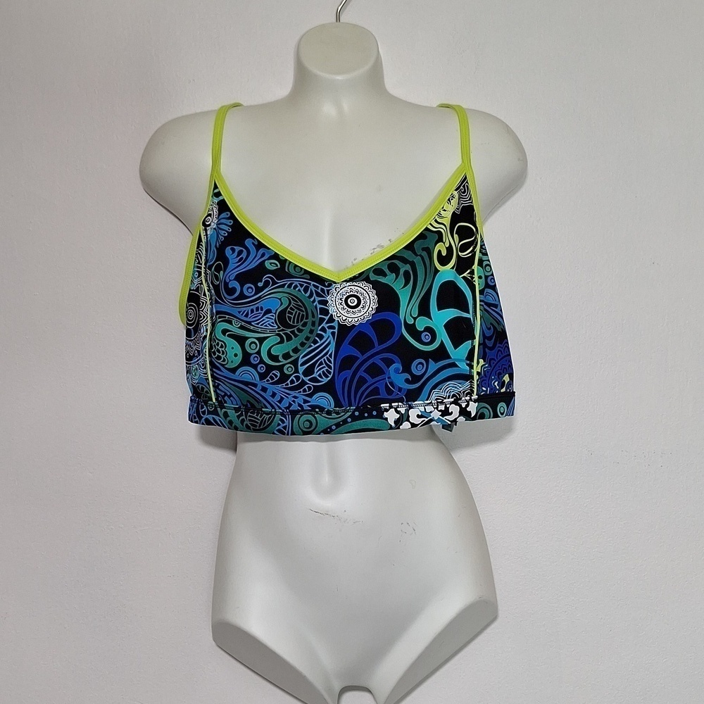 Reebok Swim Bikini Top Paisley Print Raceback